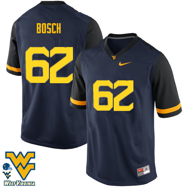 Men #62 Kyle Bosch West Virginia Mountaineers College Football Jerseys-Navy - Click Image to Close